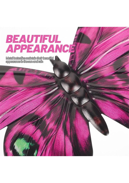 Açık Duvar Dekoru Kelebek Dekorasyon Metal Kelebek Duvar Dekoru Çit Için Metal Duvar Ev Dekorasyonları Için Pembe (Yurt Dışından) indirimleri