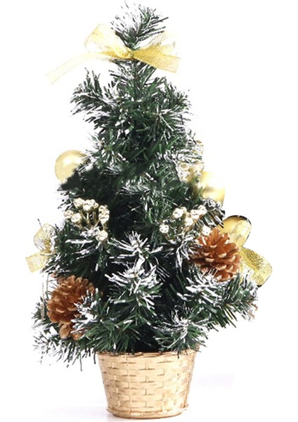 Mini Masa Üstü Ağacı Ev Noel Küçük Masaüstü Dekorasyon Partisi Süs Ailesi, Altın (Yurt Dışından) fiyatları