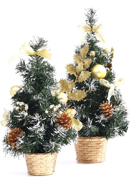 Mini Masa Üstü Ağacı Ev Noel Küçük Masaüstü Dekorasyon Partisi Süs Ailesi, Altın (Yurt Dışından) fırsatları