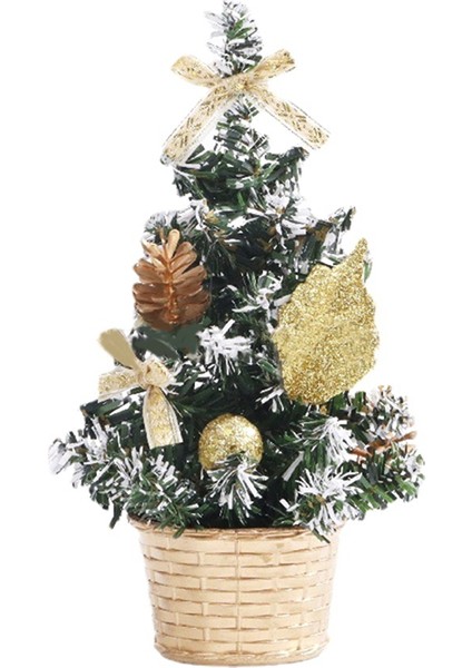 Mini Masa Üstü Ağacı Ev Noel Küçük Masaüstü Dekorasyon Partisi Süs Ailesi, Altın (Yurt Dışından) indirimleri
