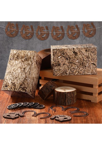 18PCS Batı Partisi Dekorasyonları Çiftlik Doğum Günü Bebek Duşu Düğün Masa Dekorasyon Malzemeleri (Yurt Dışından) modelleri