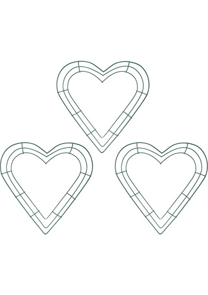 3 Paket Kalp Metal Çelenk 12 Inç Kalp Şeklinde Tel Çelenk Çerçeve Ev Düğün Için Sevgililer Günü Diy El Sanatları (Yurt Dışından)