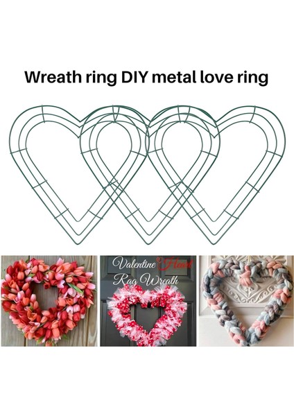 3 Paket Kalp Metal Çelenk 12 Inç Kalp Şeklinde Tel Çelenk Çerçeve Ev Düğün Için Sevgililer Günü Diy El Sanatları (Yurt Dışından) fiyatları