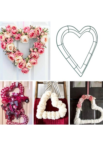 3 Paket Kalp Metal Çelenk 12 Inç Kalp Şeklinde Tel Çelenk Çerçeve Ev Düğün Için Sevgililer Günü Diy El Sanatları (Yurt Dışından) fırsatları