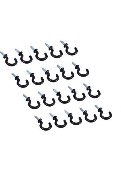 50 Adet 1.1 Inç Fincan Kupa Kancalar Omuzlu Metal Vidalı Plastik Kaplı Asılı Siyah (Yurt Dışından) fırsatları