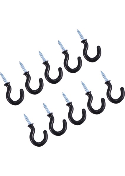 50 Adet 1.1 Inç Fincan Kupa Kancalar Omuzlu Metal Vidalı Plastik Kaplı Asılı Siyah (Yurt Dışından) indirimleri