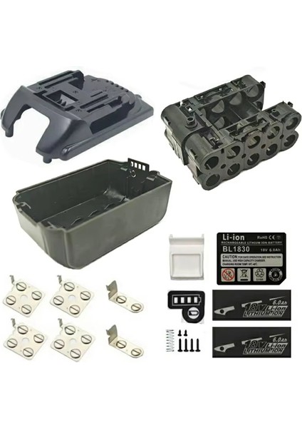 BL1830B Lityum Iyon Pil Kılıfı 10X18650 Makita 18V Li-Ion Pil Paketi Kutu Üst Kabuk LED Çıkartma Muhafazaları (Yurt Dışından)