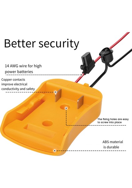 Dewalt 20V Pil Için Elektrik Tekerleği Adaptörü Dewalt 20V DCB205 DCB206 DCB200 (Yurt Dışından) modelleri