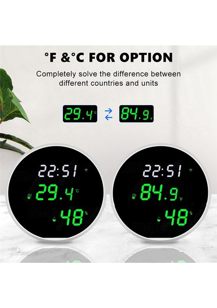Wifi Odası Termometre Iç Mekan Higometre: LED Arkadan Aydınlatmalı Ekranlı Akıllı Sıcaklık Nem Monitörü (Yurt Dışından) fiyatları