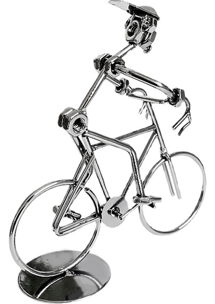 Retro Bisikletçiler Model Demir Sanat Metal Bisiklet Süsleme Bir Adam Binicilik Bisiklet Heykeli Ev Kütüphanesi Masası Dekorasyon (Yurt Dışından)