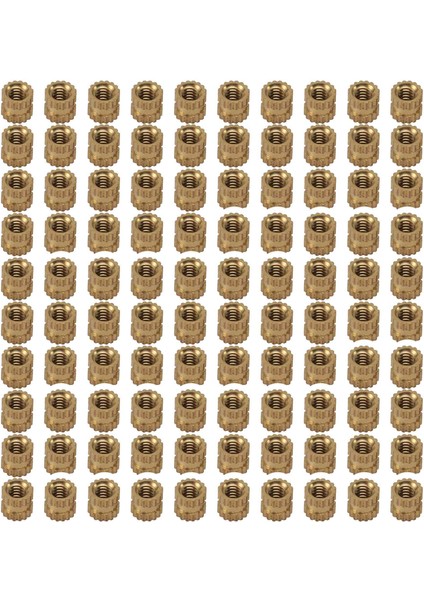 M2 x 3mm Pirinç Silindir Trikalı Dişli Yuvarlak Ekleme Gömülü Somunlar 100 Pcs (Yurt Dışından)