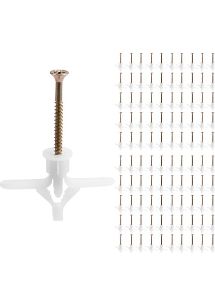 100PCS Uçak Tipi Genişletme Borusu Alçı Tahtası Genişleme Tapası Kelebek Şekilli Içi Boş Duvar Genişletme Tırnak M8X38MM (Yurt Dışından) fiyatları