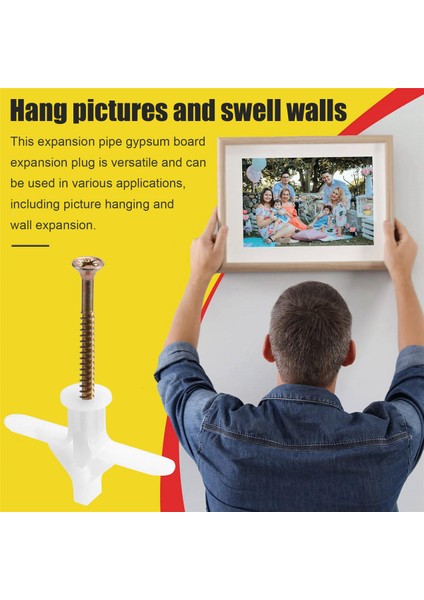 100PCS Uçak Tipi Genişletme Borusu Alçı Tahtası Genişleme Tapası Kelebek Şekilli Içi Boş Duvar Genişletme Tırnak M8X38MM (Yurt Dışından) indirimleri