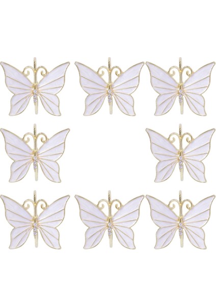 8pcs Çiçek Kelebek Peçete Yüzük Tutucu Paskalya Düğün Partisi Ailesi Toplantı Peçete Papin Kumaş Süsleme Dekorasyonu, C (Yurt Dışından)