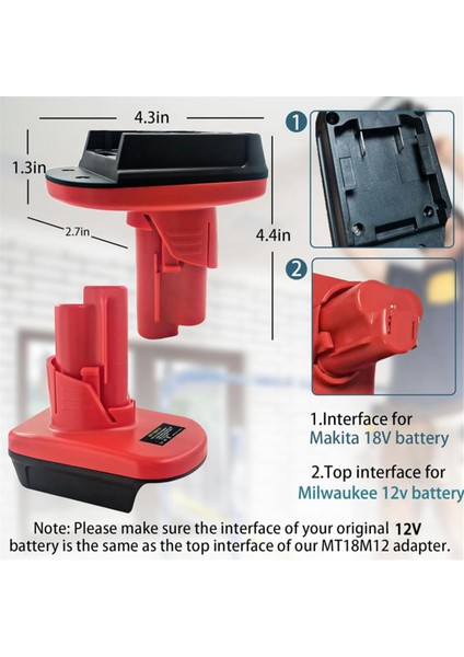 MT18M12 Makıta 18V Lı-Ion Pulü Için Pil Adaptörü Milwaukee 12V Kablosuz Elektrikli Aletler Kullanımı Kolay (Yurt Dışından) fırsatları
