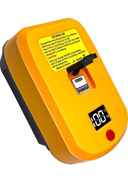 Dewalt 20V Pil Için USB C Şarj Cihazı, Usb-C Und Usb-A ile 2 Bağlantı Noktası, 65W Hızlı Şarj Cihazı Pd 3.0 Güç Adaptörü USB Güç Kaynağı (Yurt Dışından)