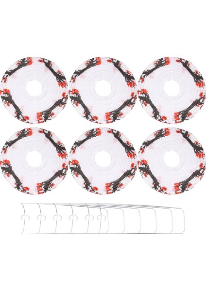 6 Paket 12 Inç Kırmızı Kiraz Çiçekleri Kağıt Fener Beyaz Yuvarlak Çin Japon Kağıt Lamba Ev Düğün Dekorasyon (Yurt Dışından) fiyatları