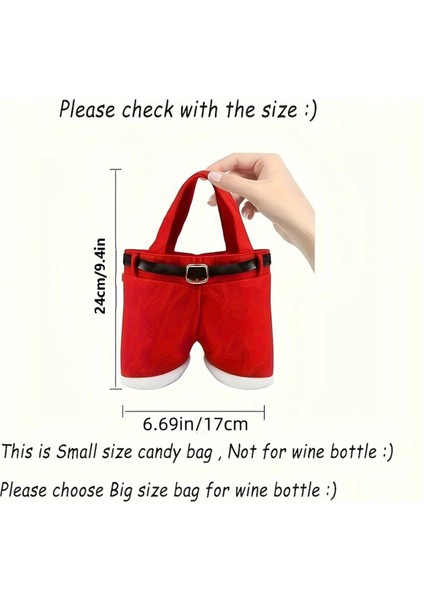 6 Pack Christmas Santa Pantolon Hediye Çantaları, Küçük Şeker Çantaları, Noel Partileri Dekoratif Hediye Poşetleri Hediyeler Için (Yurt Dışından) modelleri