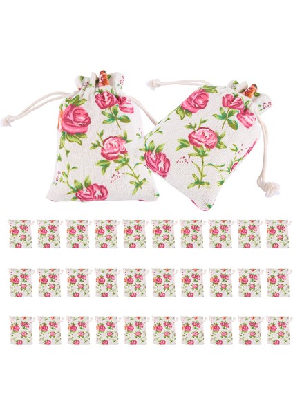 30 Paket Gül Çekme Çantaları Çuval Taşma Çiçek Çantası Çantalar Hediye Çantaları Dıy Craft Düğün Partisi Için Takı Torbaları (Yurt Dışından)