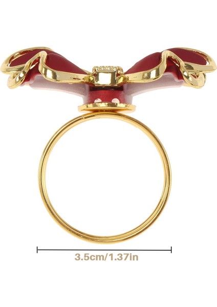 6 Adet Kırmızı Bowknot Peçete Halkaları, Kelebek Düğüm Peçeteli Halka Tutucular El Yapımı Metal Peçete Tokaları Zarif Masa Dekoru (Yurt Dışından)