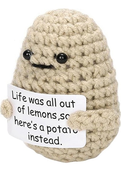 Mini Pozitif Patates, Sevimli Yün Komik Örgü Pozitif Patates, Pozitif Hediyeler Komik Hediye Pozitif Patates B (Yurt Dışından)