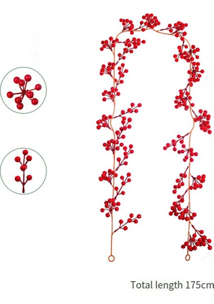 Noel Simüle Kırmızı Berry Vine Bitki Diy Asma Noel Ağacı Ev Dekorasyon Düğün Süslemeleri B (Yurt Dışından) fiyatları