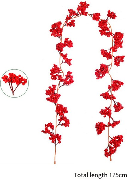 Noel Simüle Kırmızı Berry Vine Bitki Diy Asma Noel Ağacı Ev Dekorasyon Düğün Süslemeleri B (Yurt Dışından) modelleri