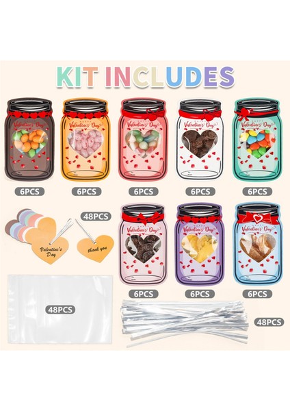 Sevgililer Günü Kartı Çocuklar Için 48 Paket Şeker Kavanoz Okulu Hediye Kartları Sınıf Partisi Için Set (Yurt Dışından) fırsatları