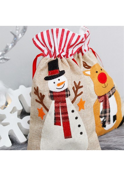 Noel Şeker Çantası Draw String Hediye Çantaları Noel Tavan Partisi Favors Için Sevimli Çantalar (Yurt Dışından)
