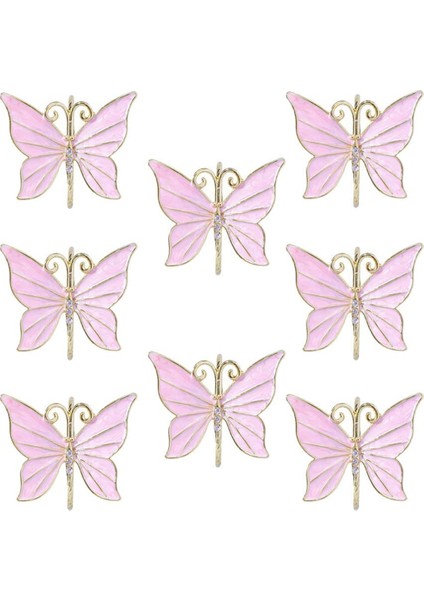 8pcs Çiçek Kelebek Peçete Yüzük Tutucu Paskalya Düğün Partisi Aile Toplantı Peçete Papin Bez Süsleme Dekorasyonu, A (Yurt Dışından)