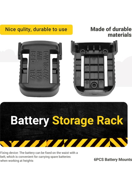 6pcs Pil Montajlar Dewalt Siyah ve Decker Kutusu Için Pil Depolama Rafı Tutucu Koruma Askı 18V 20V Pil (Yurt Dışından) fırsatları