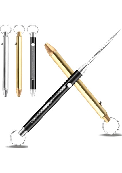 Taşınabilir Titanyum Kürdan, Kürdan Paslanmaz Çelik Kürdan Tutucu Anahtar Zinciri Teleskopik 3 Paket ile Yeniden Kullanılabilir (Yurt Dışından)