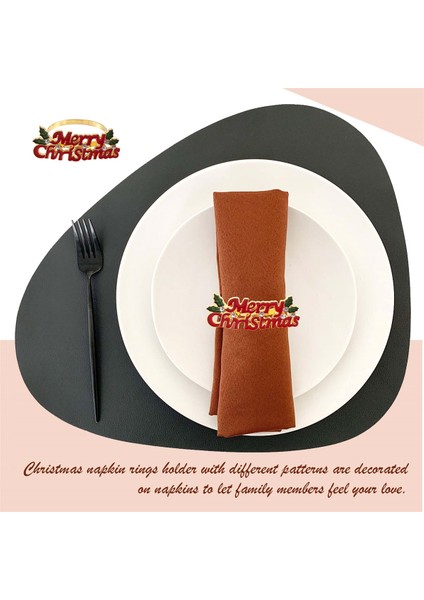 Noel Peçete Yüzükleri - Tatil Için 8 Peçete Tutucu Yüzük Seti Noel Masası Dekorasyon Elk Peçete Tokası (Yurt Dışından) indirimleri