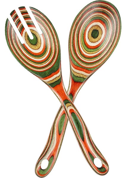 10 Inç Pakkawood Salata Maşa - Salata, Makarna, Meyveler, Mutfak Yemek Araçları Için Set Mesliler (Yurt Dışından)