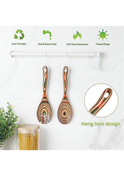 10 Inç Pakkawood Salata Maşa - Salata, Makarna, Meyveler, Mutfak Yemek Araçları Için Set Mesliler (Yurt Dışından) fiyatları