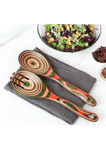 10 Inç Pakkawood Salata Maşa - Salata, Makarna, Meyveler, Mutfak Yemek Araçları Için Set Mesliler (Yurt Dışından) modelleri