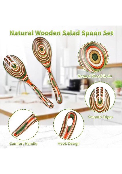 10 Inç Pakkawood Salata Maşa - Salata, Makarna, Meyveler, Mutfak Yemek Araçları Için Set Mesliler (Yurt Dışından) indirimleri