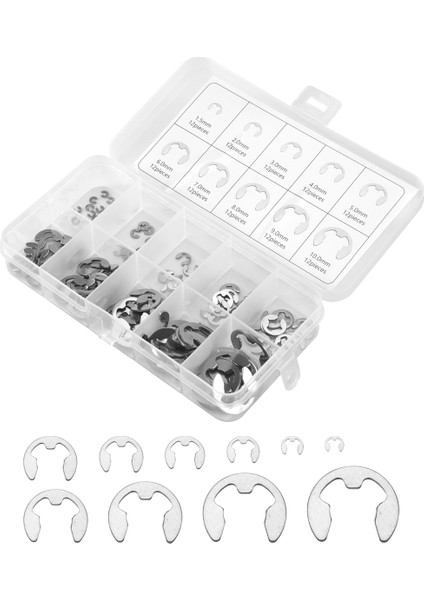 120 Pcs 304 Paslanmaz Çelik E Klipsli Yıkayıcı Ürünlük Kiti Mil Harf M1.5-M10 Için (Yurt Dışından) modelleri