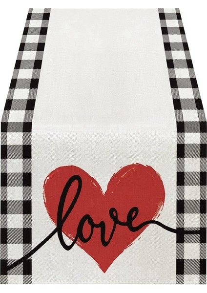Sevgililer Günü Masa Koşucu, Red Heart Polka Dotlar Dekoratif Çiftlik Evi Masa Mutfak Yemek Dekorasyonu 33 x 275CM A (Yurt Dışından)