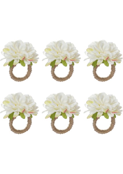 Inci Peçete Yüzükleri, Rustik Gül Peçete Yüzükleri Masa Dekorasyonu Için Çiçek Yemeği Peçete Tutucu Sütlü Beyaz (Yurt Dışından)