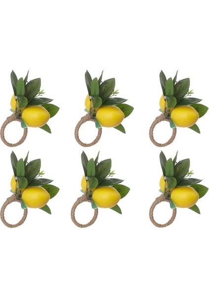 Limon Peçete Yüzükleri Seti 6 Limon Asma Yaprağı Yaprak Peçete Tutucuları Yemek Masa Dekor Ziyafet Düğün Doğum Günü Noel B (Yurt Dışından)