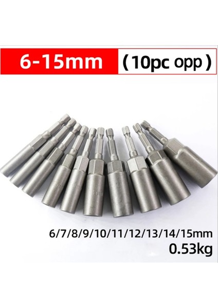 10PCS 6MM-15MM Altı Soket Kollu Mozalar Somun Sürücü Seti Tornavida Set Elektrikli Alışlar Bitler Set (Yurt Dışından) fiyatları