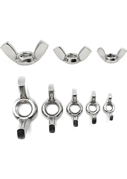 100 Pcs Kanat Somunları Çiftlik Kiti Paslanmaz Çelik Kelebek Vida Kapağı El Somun Kilitleme Kanatçı Aracı (Yurt Dışından) fiyatları