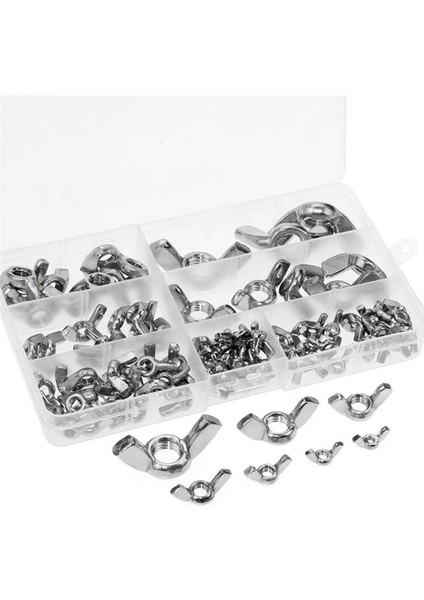 100 Pcs Kanat Somunları Çiftlik Kiti Paslanmaz Çelik Kelebek Vida Kapağı El Somun Kilitleme Kanatçı Aracı (Yurt Dışından) modelleri