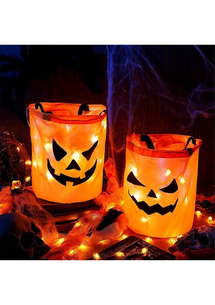 LED Hafif Cadılar Bayramı Şeker Çantaları Cadılar Bayramı Kabak Şeker Çantaları Çocuklar Için Yeniden Kullanılabilir Kova Cadılar Bayramı Malzemeleri (Yurt Dışından) fiyatları