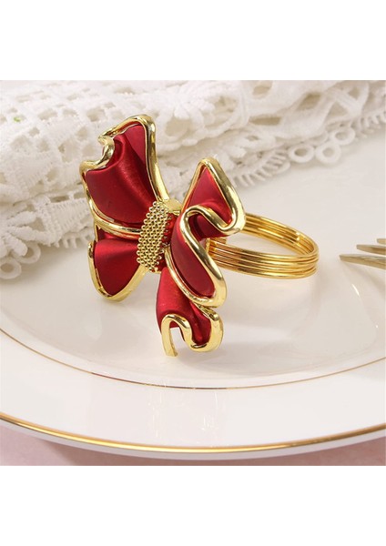 6 Adet Kırmızı Bowknot Peçete Halkaları, Kelebek Düğüm Peçeteli Halka Tutucular El Yapımı Metal Peçete Tokaları Zarif Masa Dekoru (Yurt Dışından) fırsatları