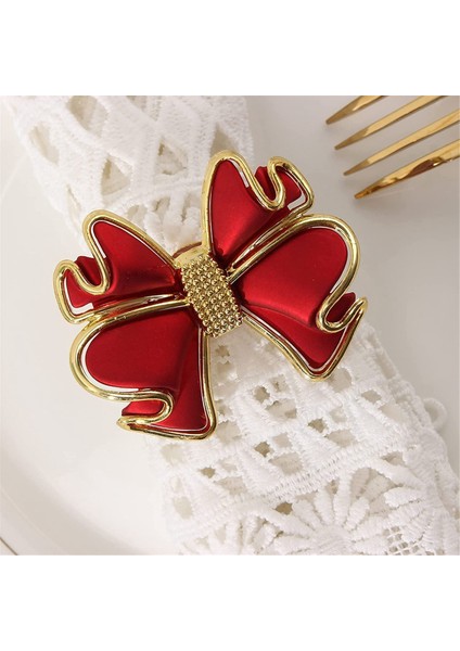 6 Adet Kırmızı Bowknot Peçete Halkaları, Kelebek Düğüm Peçeteli Halka Tutucular El Yapımı Metal Peçete Tokaları Zarif Masa Dekoru (Yurt Dışından) indirimleri