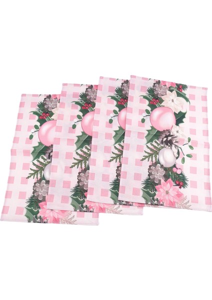 4pcs Noel Ağaçları Kar Pembe Noel Placemats Mutfak Yemek Dekorasyonu Için Kış Masa Paspasları (Yurt Dışından) fiyatları