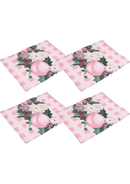 4pcs Noel Ağaçları Kar Pembe Noel Placemats Mutfak Yemek Dekorasyonu Için Kış Masa Paspasları (Yurt Dışından) modelleri