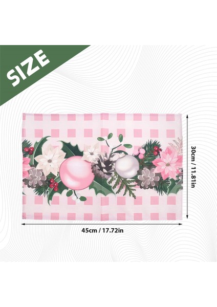 4pcs Noel Ağaçları Kar Pembe Noel Placemats Mutfak Yemek Dekorasyonu Için Kış Masa Paspasları (Yurt Dışından) indirimleri